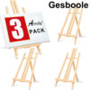 GESBOOLE 3 Pack 16 Inch Wood Easels, Easel Stand for Painting Canvases, Art, and Crafts, Tripod, Painting Party Easel, Kids Student Tabletop Easels for Painting, Portable Canvas Photo Picture Sign Holder