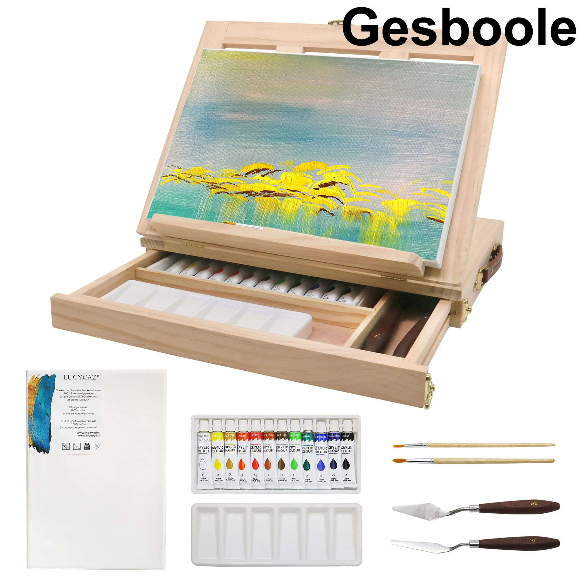 Premium Sketchbox Desktop Art Easel, Tabletop, Wooden for Painting,  Student, Artist, Beginner